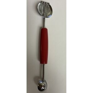 Butter Curler Melon Baller Scoop Retro Red Plastic Handle Vintage